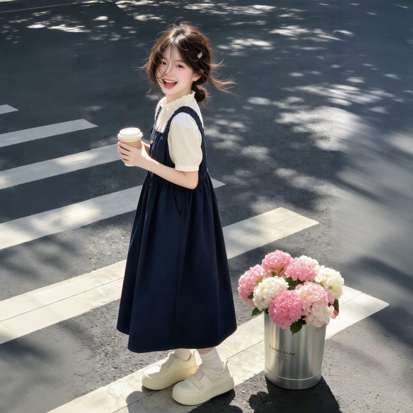 专柜正品韩版女童背带连衣裙套装夏季两件套超好看韩系穿搭儿童夏