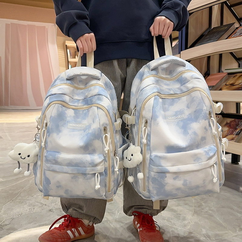 专柜正品学院风可爱书包女高颜值扎染双肩包韩版百搭小学生初中生