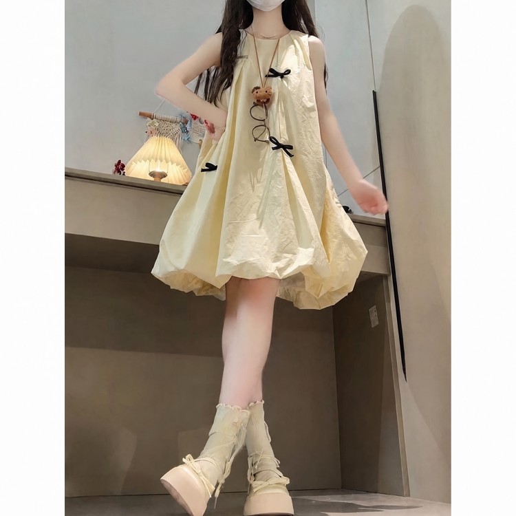 专柜正品女童夏天高级感裙子儿童花苞背心裙夏季超好看的连衣裙20