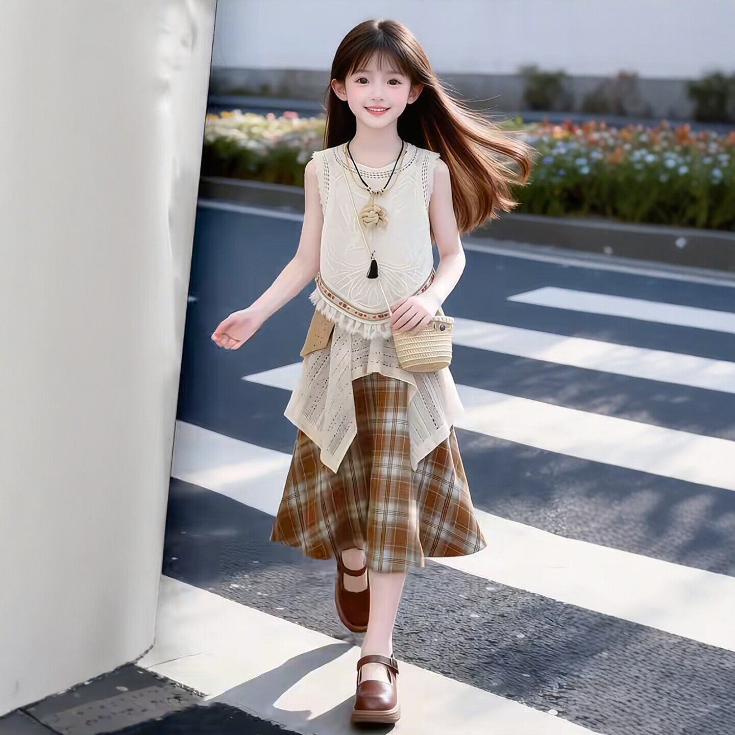 专柜正品女大童波西米亚连衣裙套装夏季2026新款儿童独特漂亮裙子