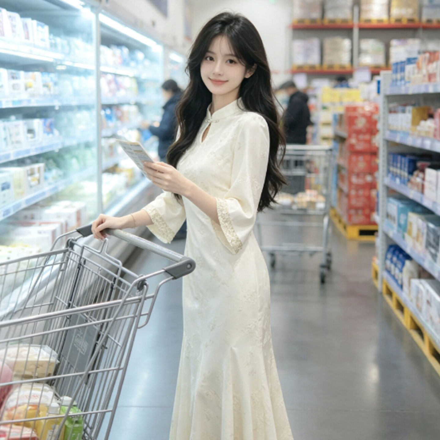 专柜正品大方得体穿搭新中式女装旗袍连衣裙温柔风超好看包臀长裙