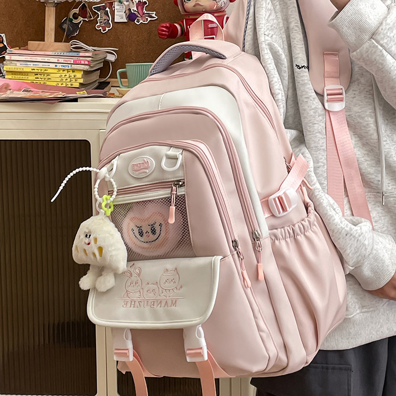 专柜正品学院风书包女初中学生卡通动漫森系背包百搭小学生轻便日