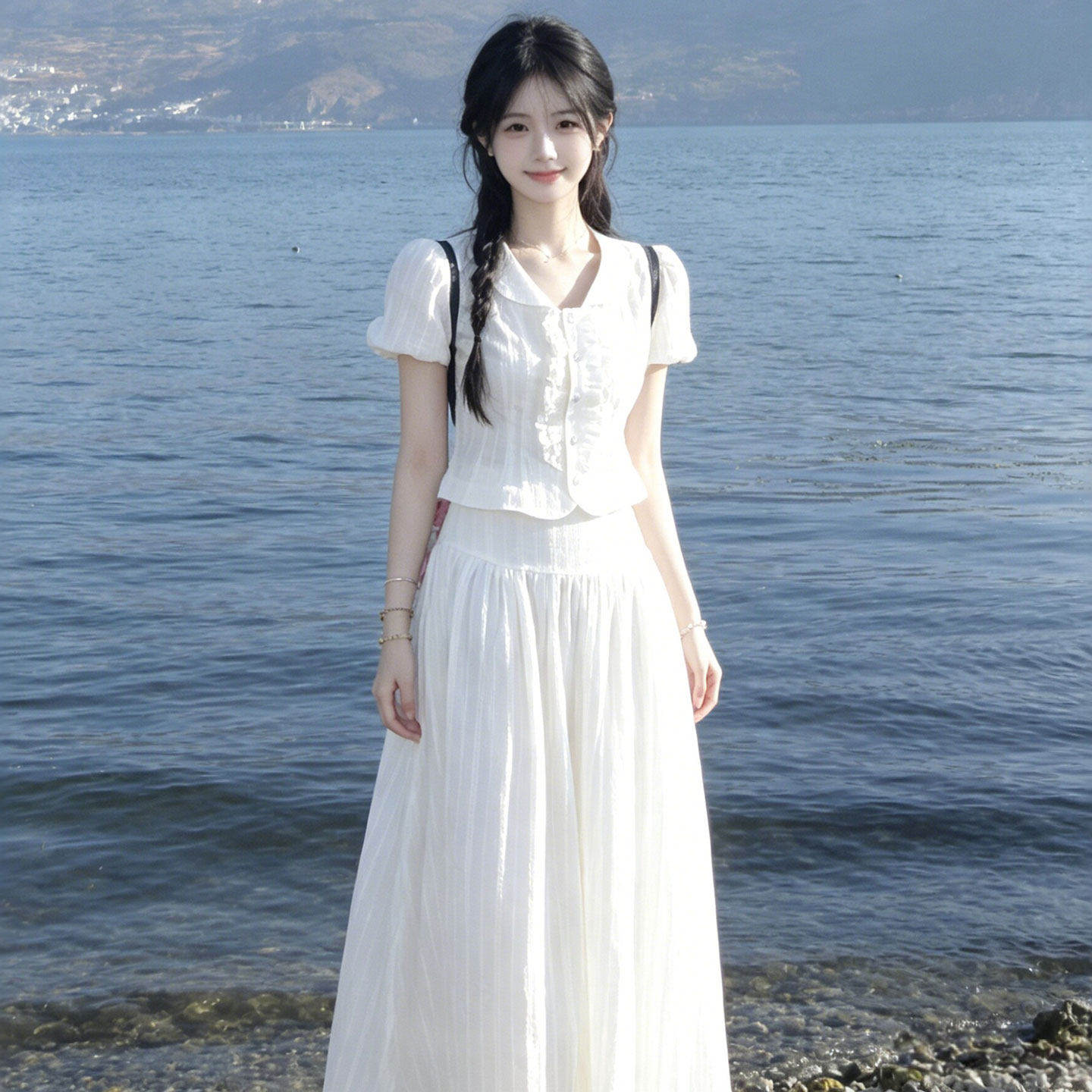 专柜正品26夏季今年流行的女装套装小个子独特超好看的上衣半身裙