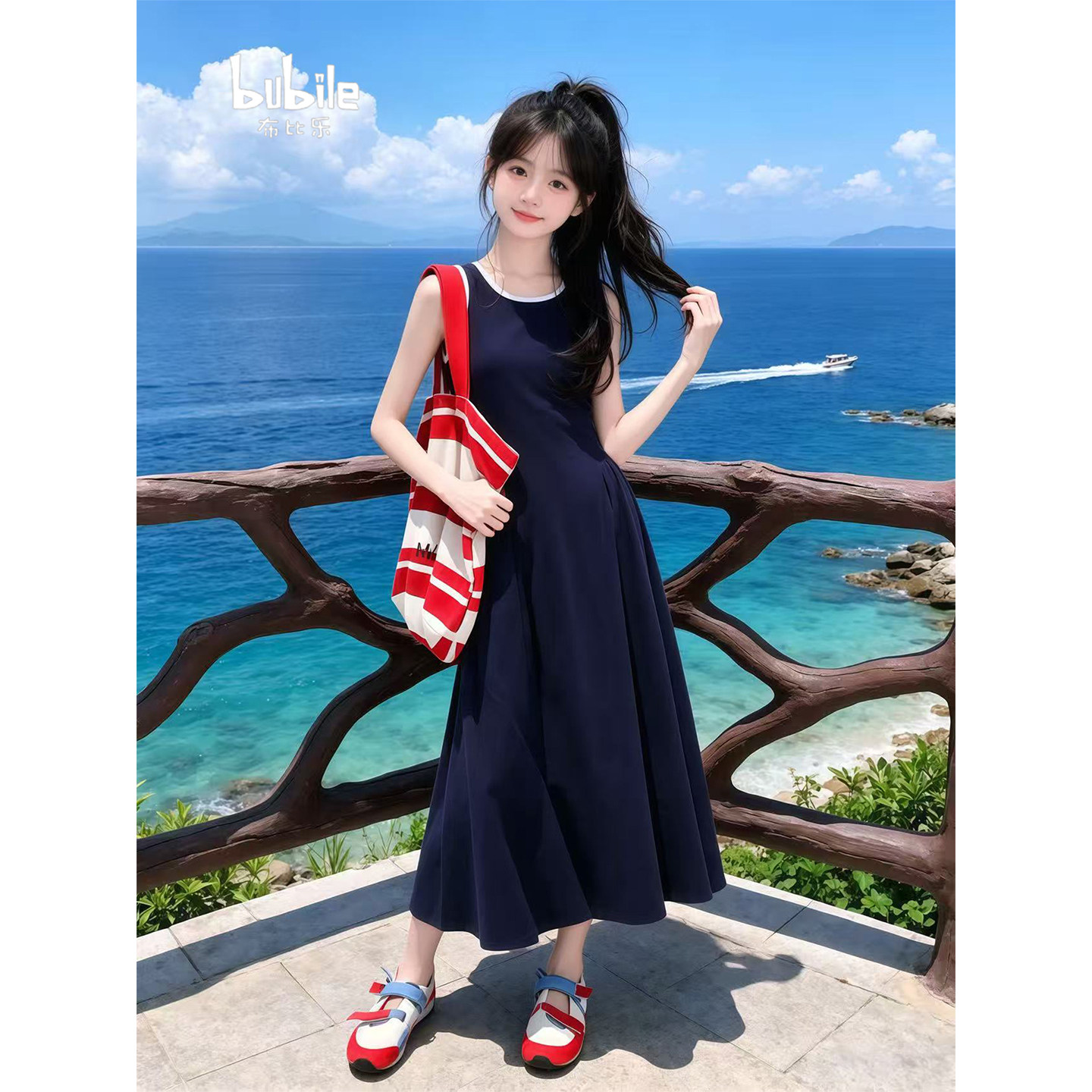 专柜正品女童连衣裙2026新款儿童镂空公主裙夏季好看背心裙女孩高