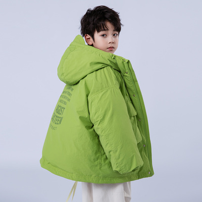 短款男童女童中大童白鸭绒羽绒服