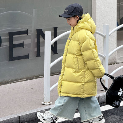 中长款女童中长款白鸭绒外套