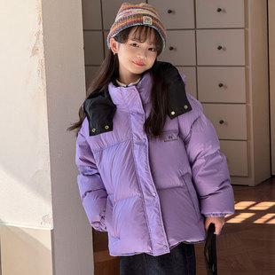 儿童双面穿羽绒服男童女童中大童加厚连帽可拆卸白鸭绒保暖外套潮