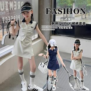 运动Polo衫 裙2025新款 女童夏季 套装 学院风JK制服 纯棉儿童短袖 短裤