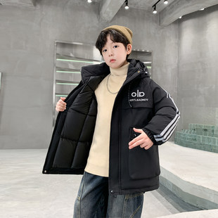 男生羽绒棉服2025新款青少年男童加绒棉衣棉袄初中生冬季加厚外套