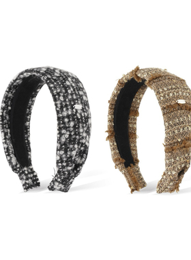 弗西FX[恋歌]精致优雅小香风高颅顶宽边毛呢发箍粗花呢发带冬