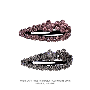 思礼水滴花朵碎发7cm掰掰侧边夹女新款显气质高级感发夹BB夹子