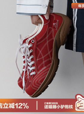多嘴驴Donkey复古红色德训鞋女秋冬好看百搭板鞋情侣休闲运动鞋男