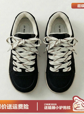 多嘴驴Donkey休闲板鞋男2026春季黑色轻便厚底面包鞋增高运动板鞋