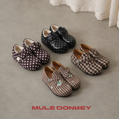 保暖小众厚底增高棉鞋 多嘴驴Donkey黑色波点加绒全包勃肯鞋 女冬季