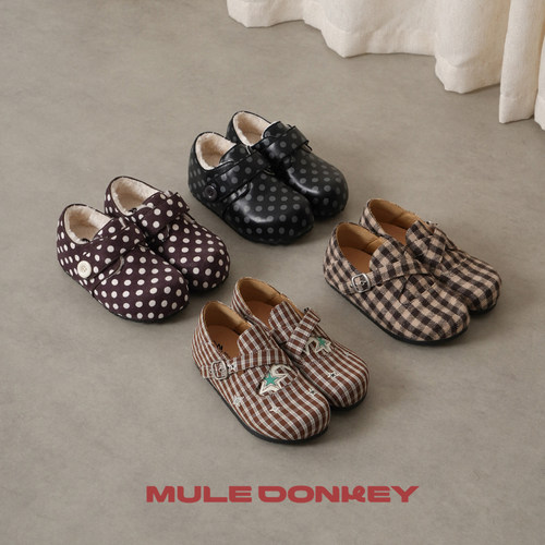多嘴驴Donkey黑色波点加绒勃肯鞋