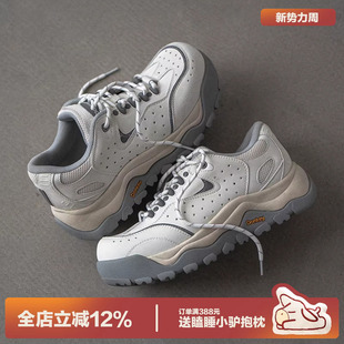 白色百搭运动鞋 增高透气老爹鞋 女 男春季 多嘴驴Donkey厚底登山鞋