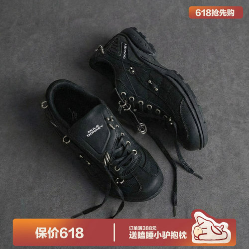 多嘴驴Donkey黑色翻盖赛车德训鞋