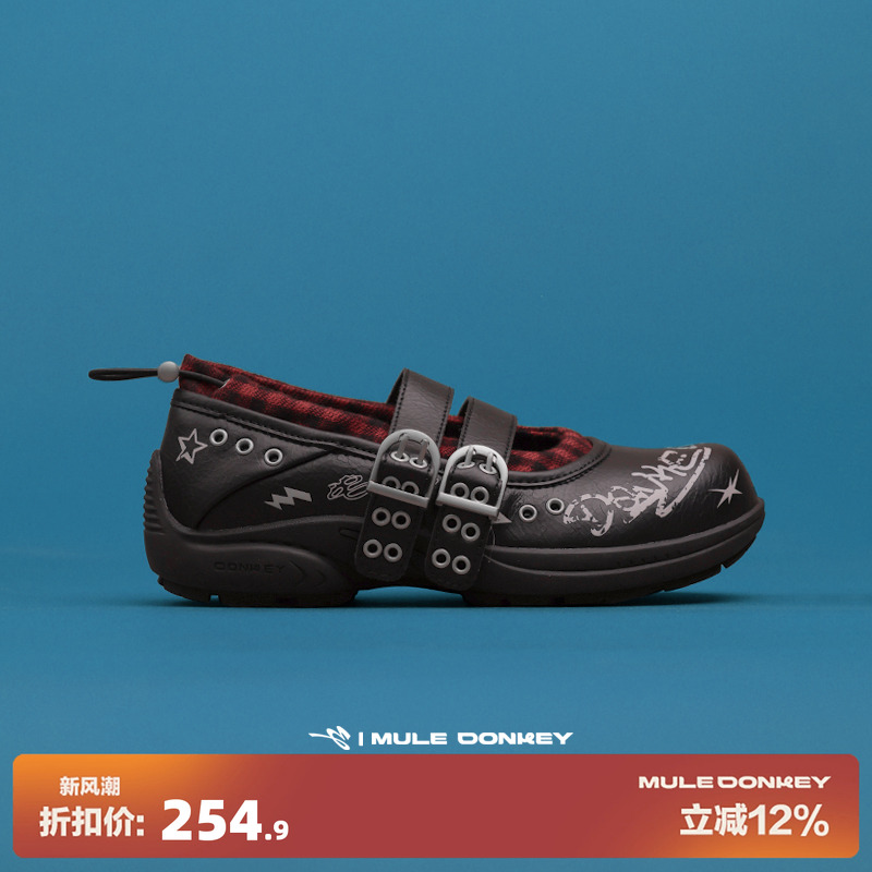 多嘴驴Donkey黑色玛丽珍鞋女