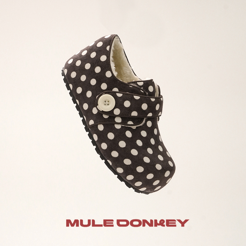 【12月1日开售】多嘴驴Donkey波点加绒勃肯鞋女