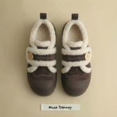 多嘴驴Donkey棕色棉鞋 厚底加绒雪地靴 好看保暖防滑毛毛鞋 女款 冬季