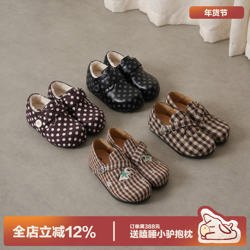 多嘴驴Donkey黑色波点加绒全包勃肯鞋女冬季保暖小众厚底增高棉鞋,女鞋,勃肯鞋/软木鞋,淘宝优惠券,粉丝福利购,淘宝优惠卷