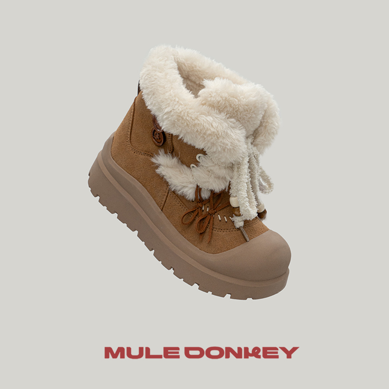 【11月开售】多嘴驴Donkey棕色雪地靴女