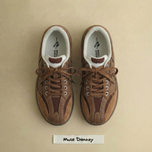 女秋季 原创小众板鞋 透气运动鞋 多嘴驴Donkey棕色德训鞋 足球赛车鞋