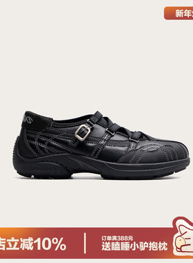 多嘴驴Donkey玛丽珍鞋女中古风秋季透气软底运动黑色镂空芭蕾舞鞋