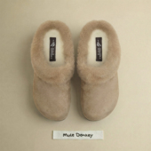 外穿包头一脚蹬加绒勃肯鞋 多嘴驴Donkey保暖毛毛鞋 女冬季 毛绒棉拖