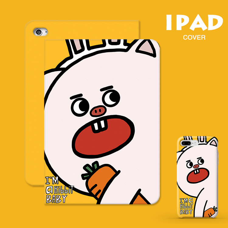 2025年13寸ipad保护套卡通可爱插画风原创适用苹果12.9寸Pro110.9.7air5mini610.5笔槽亚克力软硬壳磁吸360旋