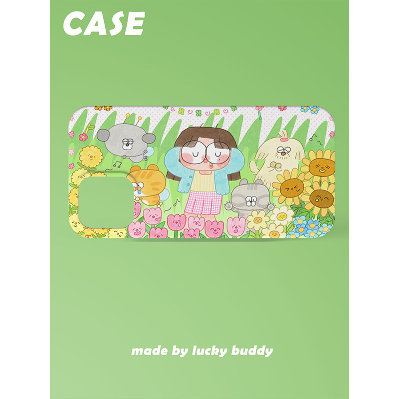 第2件半价/原创插画手机壳美好时光适用于苹果15promaxiPhone14plus13mini韩国二合一菲林亚克力磁吸华为