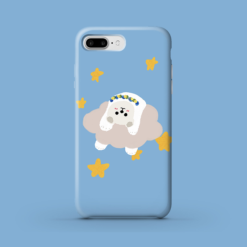 第2件半价/原创插画手机壳蓝色小羊星星适用于苹果15promaxiPhone14plus13mini韩国二合一菲林亚克力磁吸华为