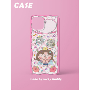 第2件半价/原创插画手机壳卡通插画适用于苹果15promaxiPhone14plus13mini韩国二合一菲林亚克力磁吸华为