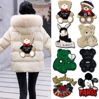 卡通大号小熊图案布贴