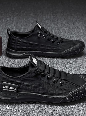 春季帆布鞋男款透气运动休闲鞋软底防滑上班工作鞋子雨伞布鞋男鞋