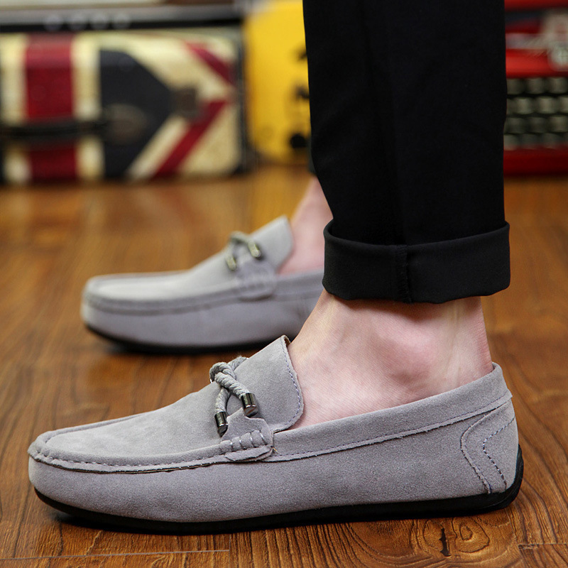 一脚蹬懒人皮鞋豆豆鞋乐福潮鞋男