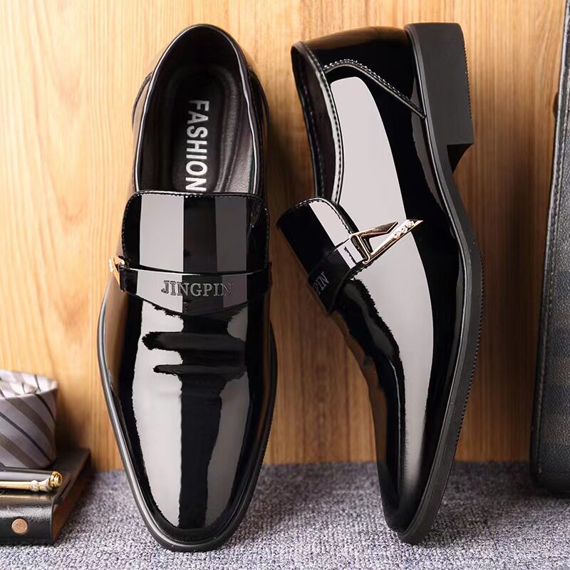 AUTUMN NEW PRODUCTS BRITISH STYLE TRENDY BUSINESS SUITS SHINY LEATHER SLIP FEET SOFT SOLES SOFT SOLES LEATHER SHOES MENS SHOES 454647