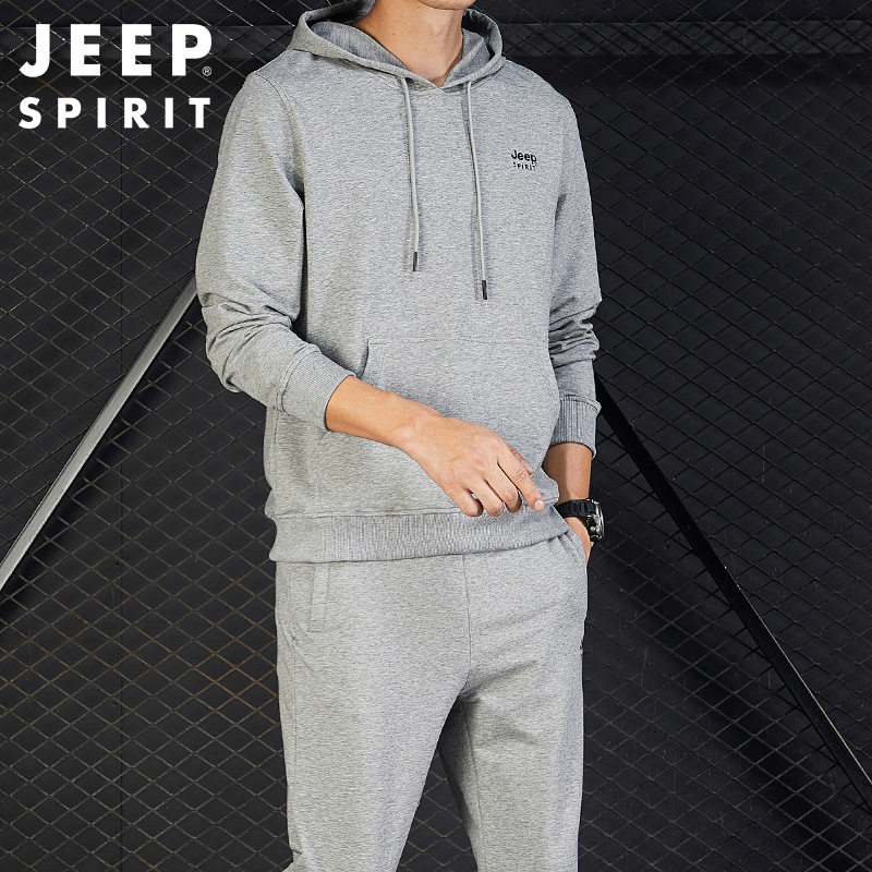 JEEP 스웨트 셔츠 정장 가을 남성 후드 스포츠 캐주얼 매칭 트렌디-