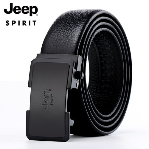 Jeep吉普男士皮带纯头层牛皮自动扣商务休闲简约中青年时尚裤腰带