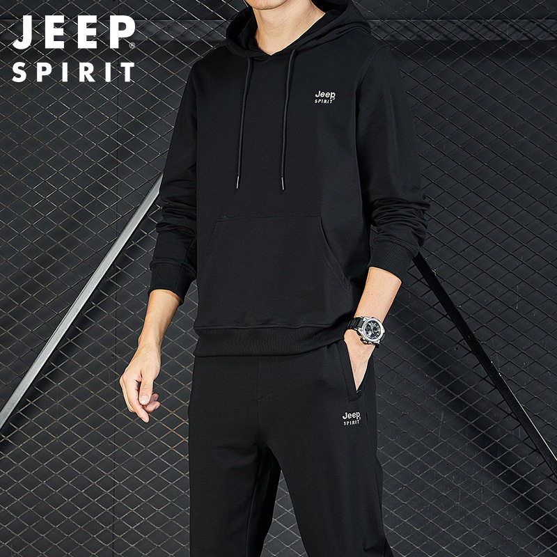 JEEP 스웨트 셔츠 정장 가을 남성 후드 스포츠 캐주얼 매칭 트렌디-