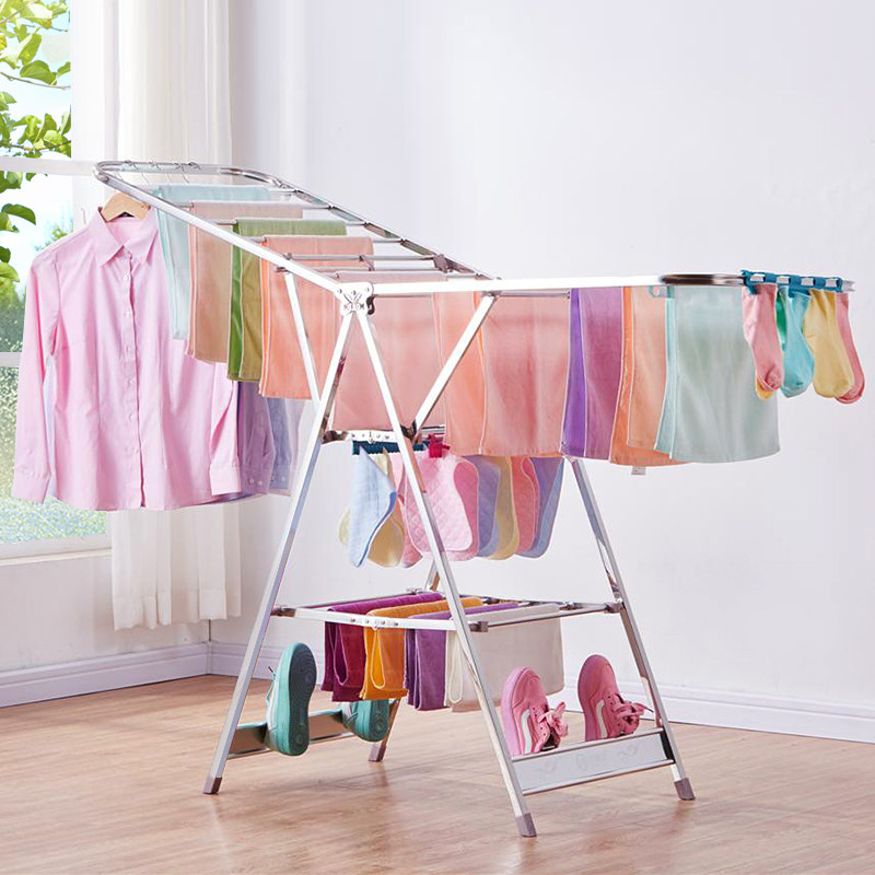 落地挂衣架不锈钢折叠家用晾衣架卧室内阳台晒毛巾被子神器凉衣架|ruв категории получать отделка, прачечная/солнце/уход, вешалка - от Buy2taobao.com для оказания профессиональной услуги покупки агента Taobao