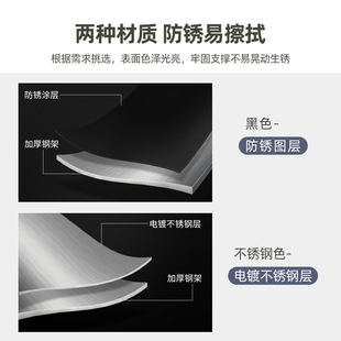 厨房微波炉置物架挂墙上烤箱支架子免打孔收纳架挂 新不锈钢壁挂式