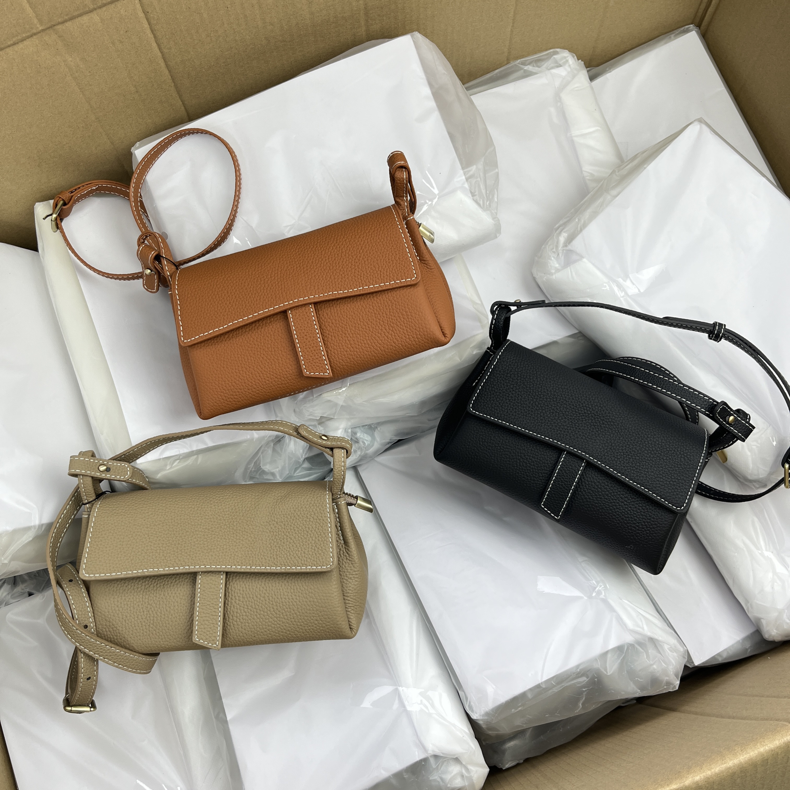 实物更有质感～头层TOGO牛皮！公司单处理真皮女包休闲百搭斜挎包