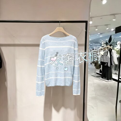 商场同款针织衫女26夏秋新款桑蚕丝山羊绒上衣326313022_DY