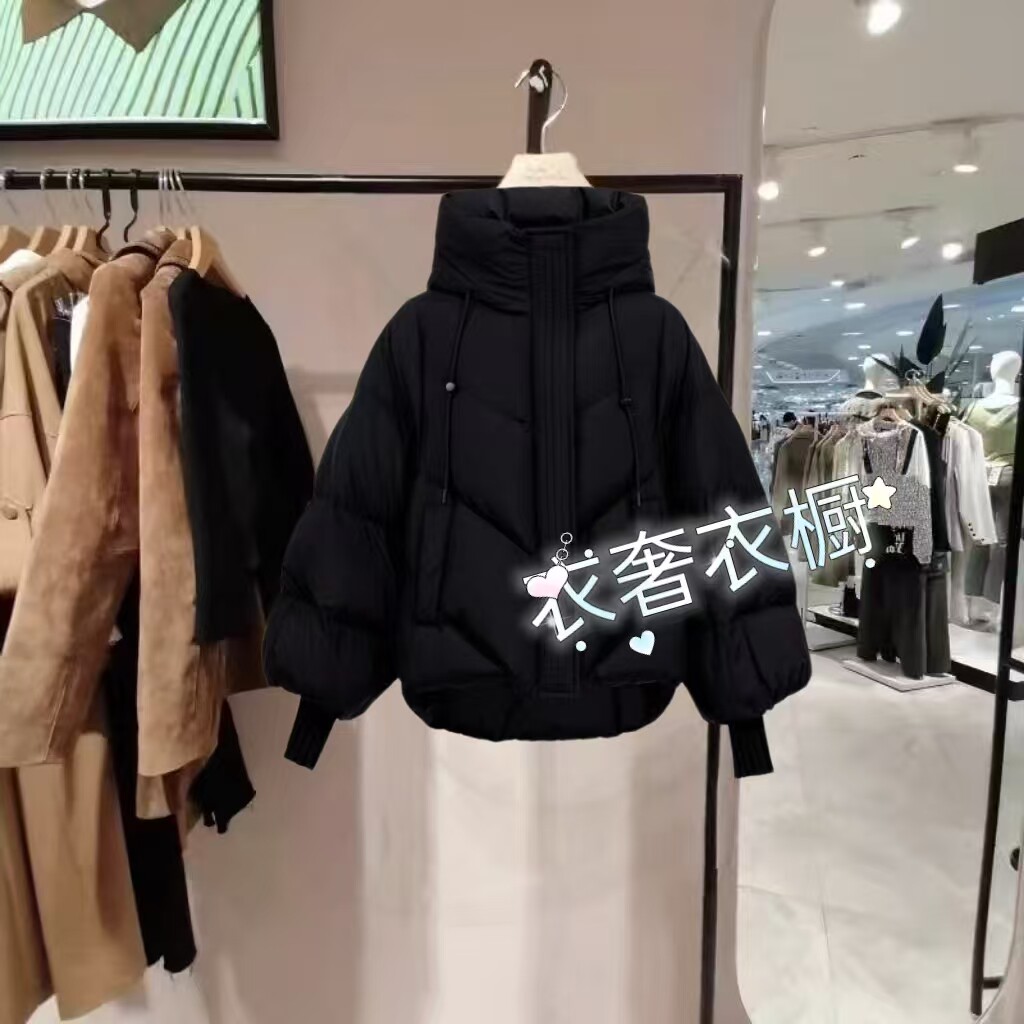 女装20525年冬新气质百搭连帽短款90白鸭绒羽绒服-325423030