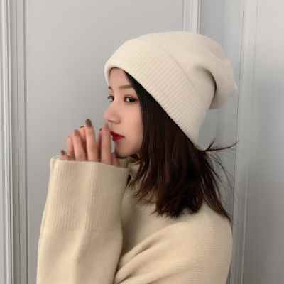 冬天骑车保暖圆长脸适合的骑电动车戴的帽子冬帽女时尚洋气针织帽