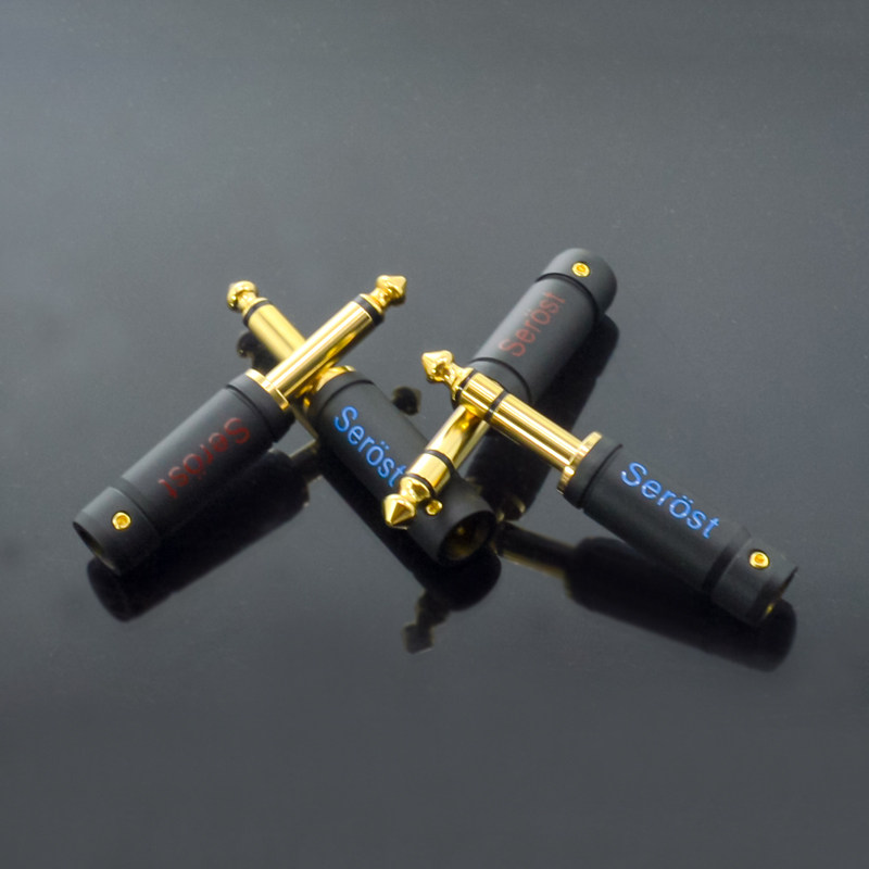 瑞典serost发烧音响吉他电子琴调音台大三芯6.35/6.3/6.5镀金插头