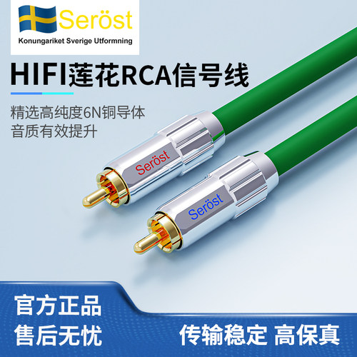 Serost音频线 Mi-F发烧音响解码功放RCA双莲花信号线低音炮线