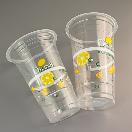 90/95口径一次性塑料奶茶杯500/700l加厚果汁冷饮料100只打包定制