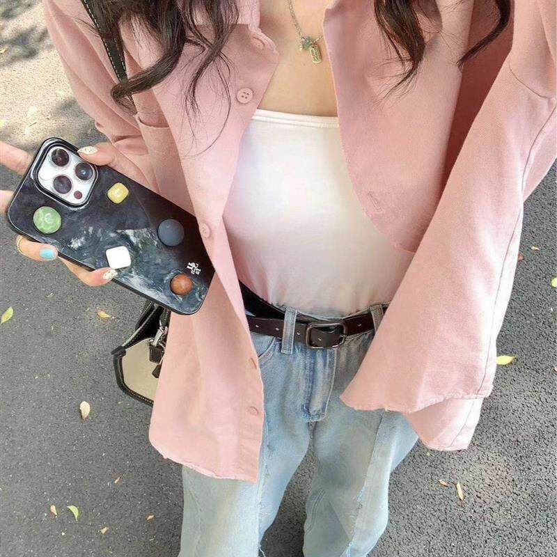 新款衬衫女2025春夏开衫小个子休闲百搭打底内搭长袖休闲衬衣外穿